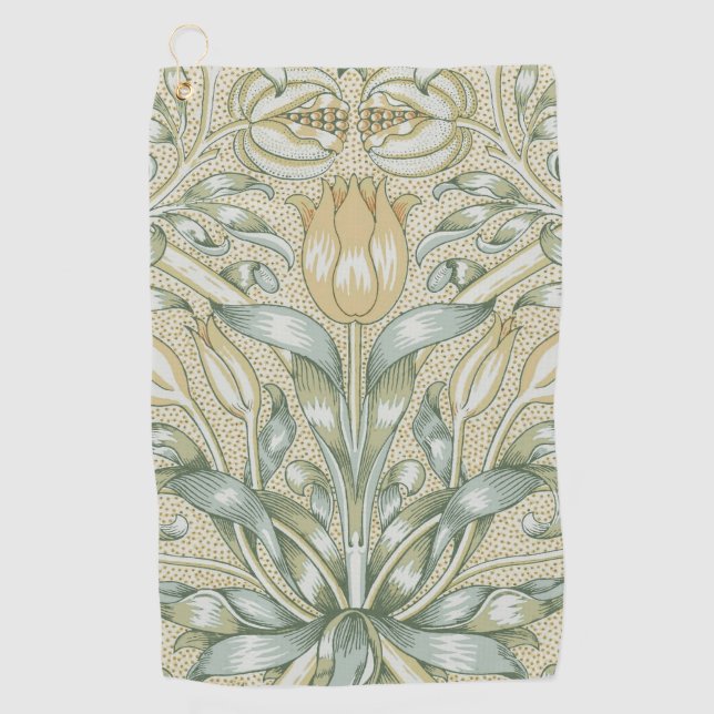 Toalla De Golf Patrón de granada antiguo William Morris Lily (Anverso)