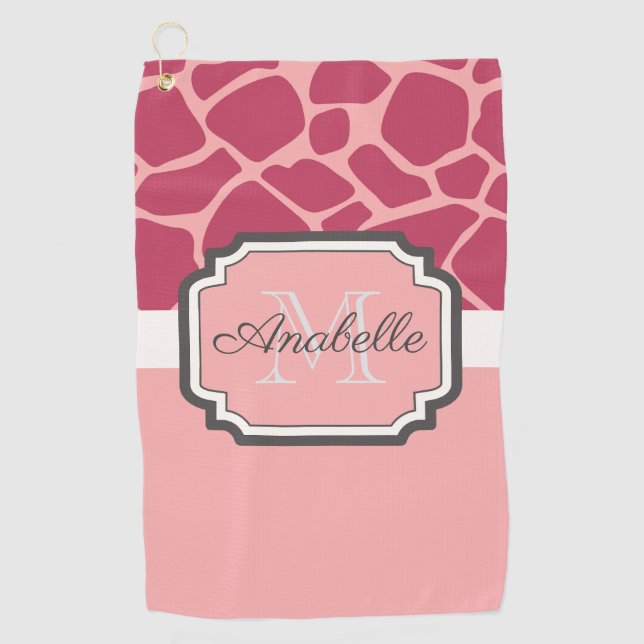 Toalla De Golf Patrón de guijarros rosados (Anverso)