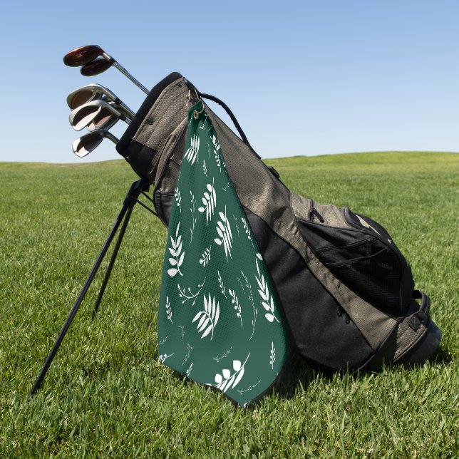 Toalla De Golf patrón de hoja (Verde)