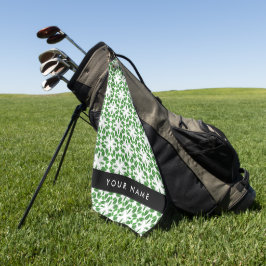Toalla De Golf Patrón de Hoja, Hojas Verdes, Tu Nombre