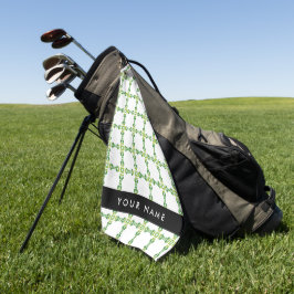 Toalla De Golf Patrón de Hoja, Hojas Verdes, Tu Nombre