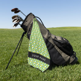 Toalla De Golf Patrón de hojas, hojas verdes, nombre