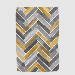 Toalla De Golf Patrón de hueso de arenisca en gris y amarillo