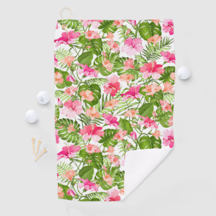 Toalla De Golf Patrón de la monstera de la palma de los hibiscos