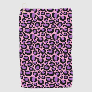 Toalla De Golf Patrón de leopardo violeta rosado de chita