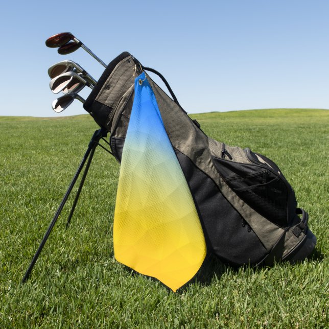 Toalla De Golf Patrón de malla geométrica amarillo de Ucrania (Verde)