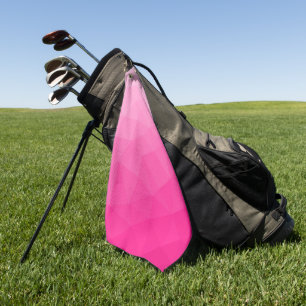 Toalla De Golf Patrón de malla geométrica con gradiente rosa cali