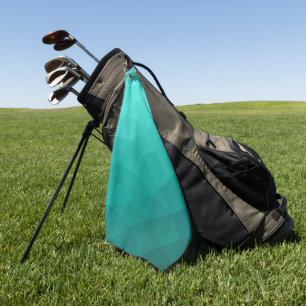 Toalla De Golf Patrón de malla geométrica con gradiente turquesa