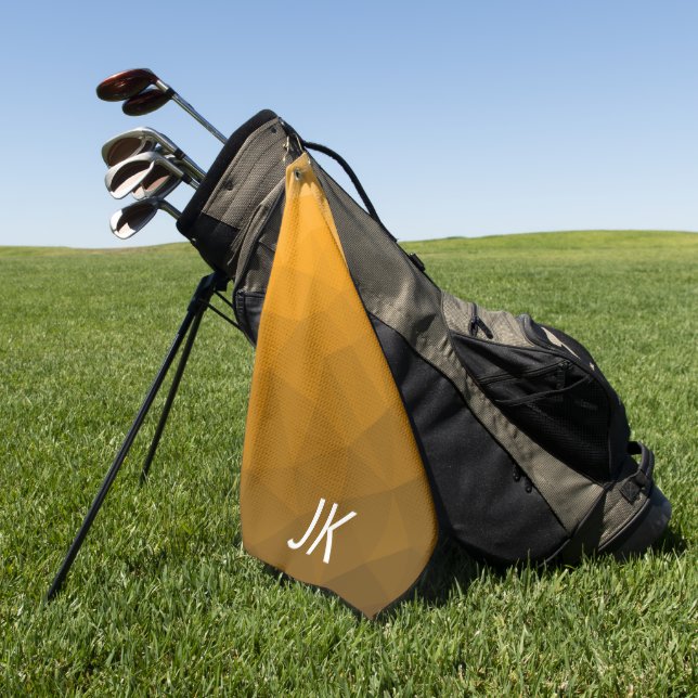 Toalla De Golf Patrón de malla geométrica de gradiente naranja Mo (Verde)