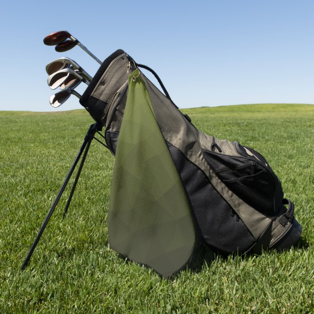 Toalla De Golf Patrón de malla geométrica del gradiente de oliva  (Verde)