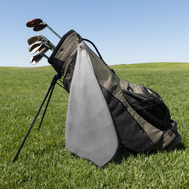 Toalla De Golf Patrón de malla geométrica gradiente gris (Verde)