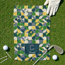 Toalla De Golf Patrón de monograma geométrico moderno de Bauhaus