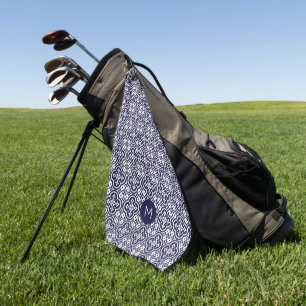 Toalla De Golf Patrón de mosaicos personalizado monograma portugu