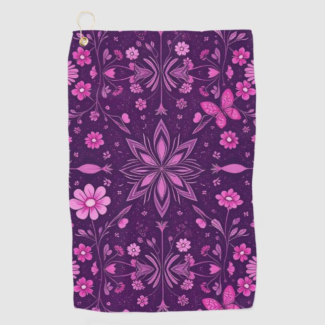 Toalla De Golf Patrón de núcleo de la flor (Anverso)