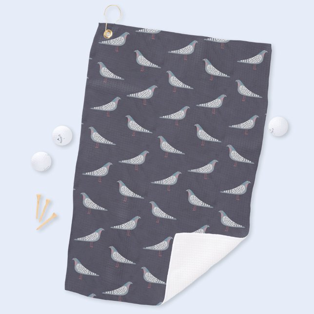 Toalla De Golf Patrón de pichón (Pigeon bird pattern golf towel)