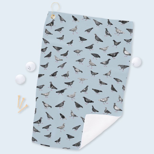 Toalla De Golf Patrón de pichón (Pigeon pattern bird golf towel)