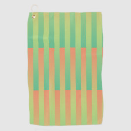 Toalla De Golf Patrón de rayas verde naranja
