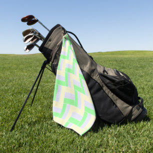 Toalla De Golf Patrón de rectángulos Pastel Líneas de puntos blan