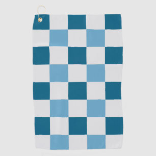 Toalla De Golf Patrón De Tablero Blanco Y Azul