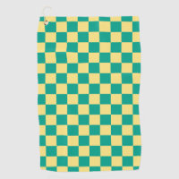 Patrón de tablero de cheques verde + amarillo