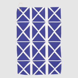 Toalla De Golf Patrón de triángulo geométrico azul blanco