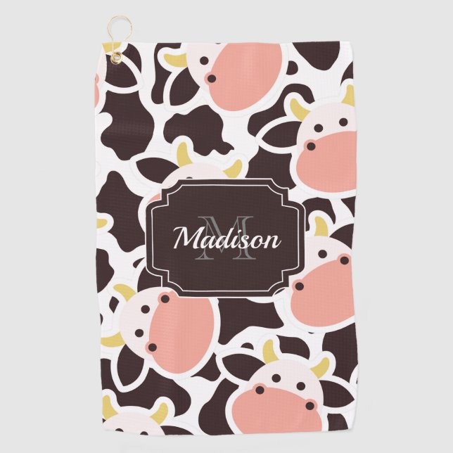 Toalla De Golf Patrón de vaca circular (Anverso)