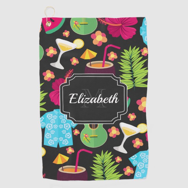 Toalla De Golf Patrón de verano de Hawái (Anverso)