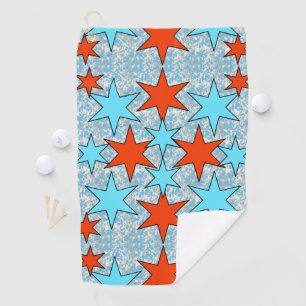Toalla De Golf Patrón Estrella azul y roja