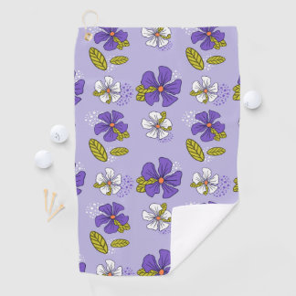 Toalla De Golf Patrón floral de primavera en morado