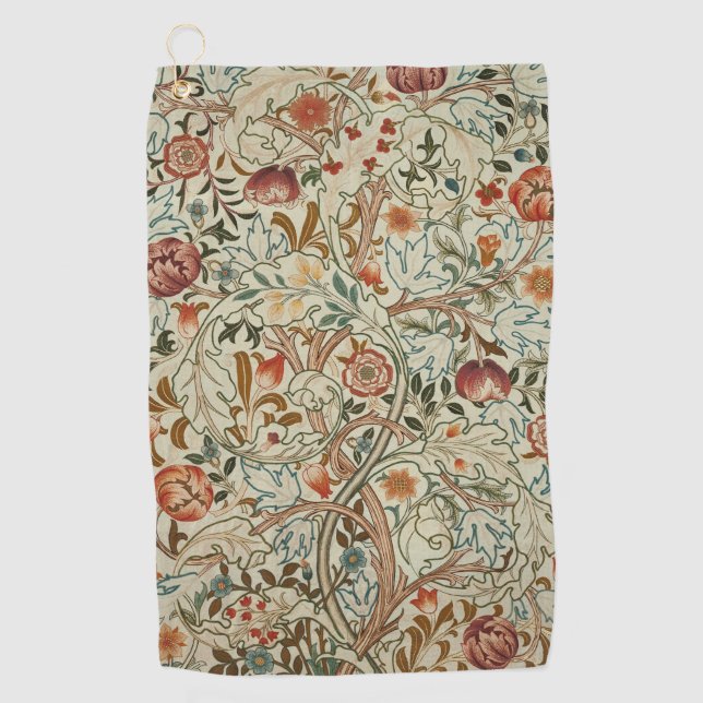 Toalla De Golf Patrón floral de William Morris Acanthus Embroider (Anverso)