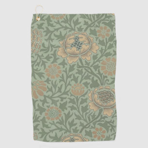 Toalla De Golf Patrón floral de William Morris Grafton en verde s