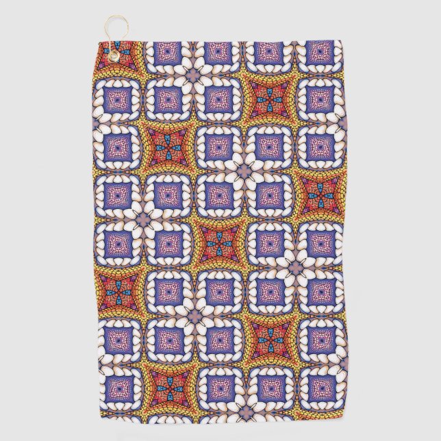 Toalla De Golf Patrón floral geométrico intrincado (Anverso)