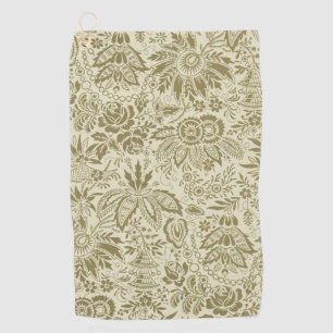 Toalla De Golf Patrón floral Sage verde Damasco antiguo