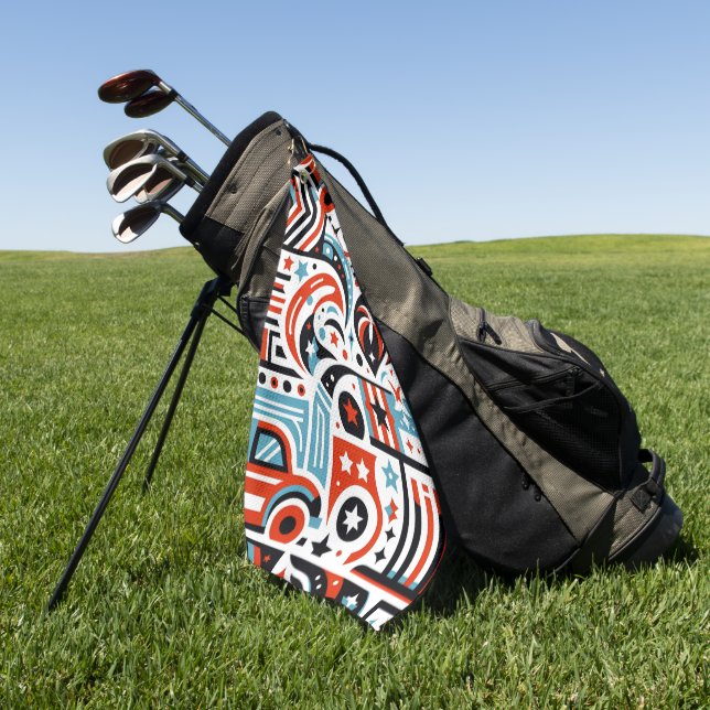 Toalla De Golf Patrón generativo del 4 de julio (Verde)