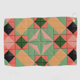 Toalla De Golf Patrón geométrico colorido con cuadrado simétrico