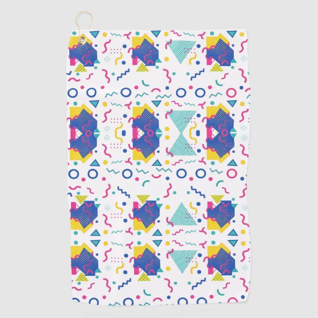 Toalla De Golf Patrón geométrico retro memphis (Anverso)