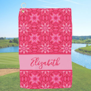 Toalla De Golf Patrón geométrico rosado con señoras de nombre per