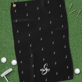 Toalla De Golf Patrón Inicial de Nombre de Monograma Personalizad