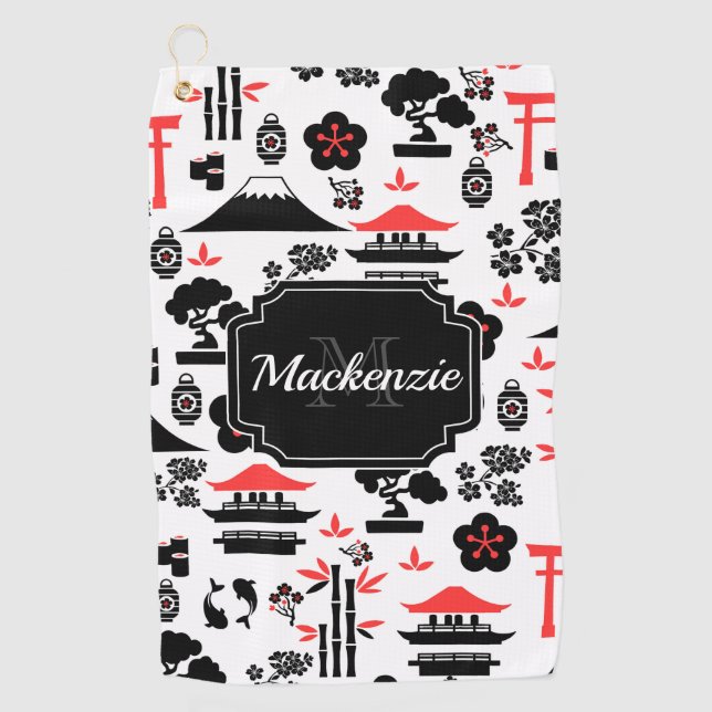 Toalla De Golf Patrón japonés (Anverso)