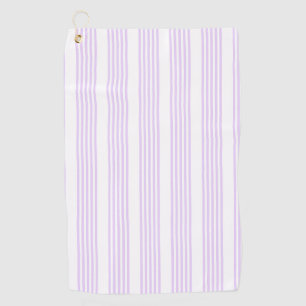 Toalla De Golf Patrón Lilac púrpura y blanco de cinco rayas