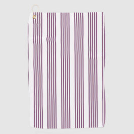 Toalla De Golf Patrón malva morado y blanco de cinco rayas
