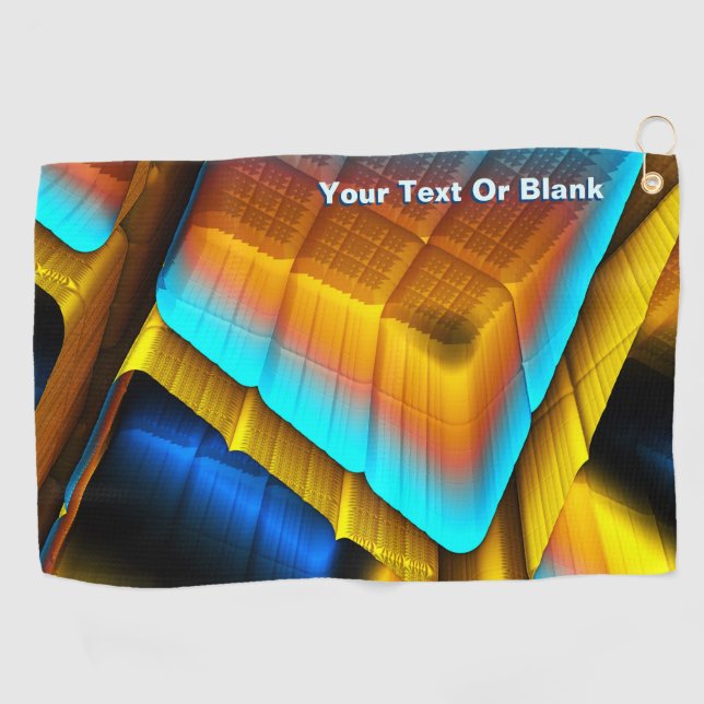 Toalla De Golf Patrón metálico azul-dorado 33 (Horizontal)