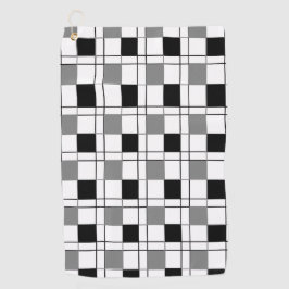 Toalla De Golf Patrón negro gris blanco