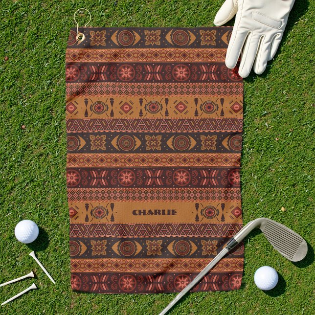 Toalla De Golf Patrón ornamental tribal de la etnia terracota mod (Subido por el creador)