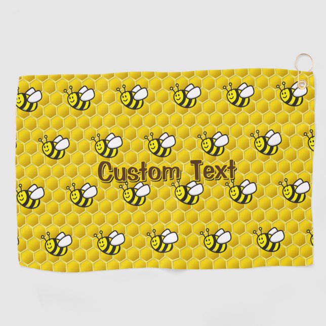 Toalla De Golf Patrón Personalizado de abejas (Horizontal)
