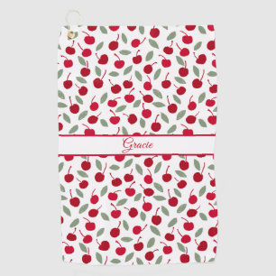 Toalla De Golf Patrón Preppy de Fruta de Cerezo
