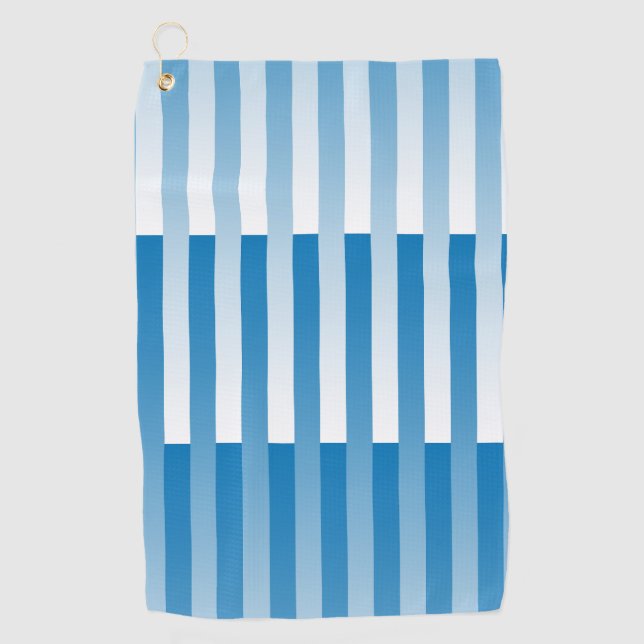 Toalla De Golf Patrón rayado azul blanco (Anverso)