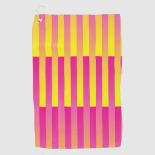 Toalla De Golf Patrón rayado de Naranja amarillo rosado