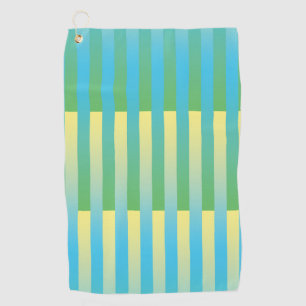 Toalla De Golf Patrón rayado verde amarillo azul