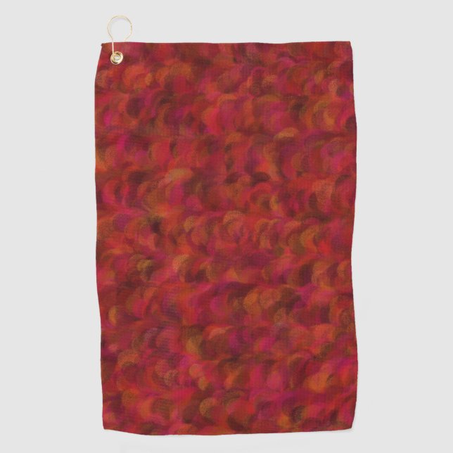 Toalla De Golf Patrón sin foco de resumen rosado rojo (Anverso)